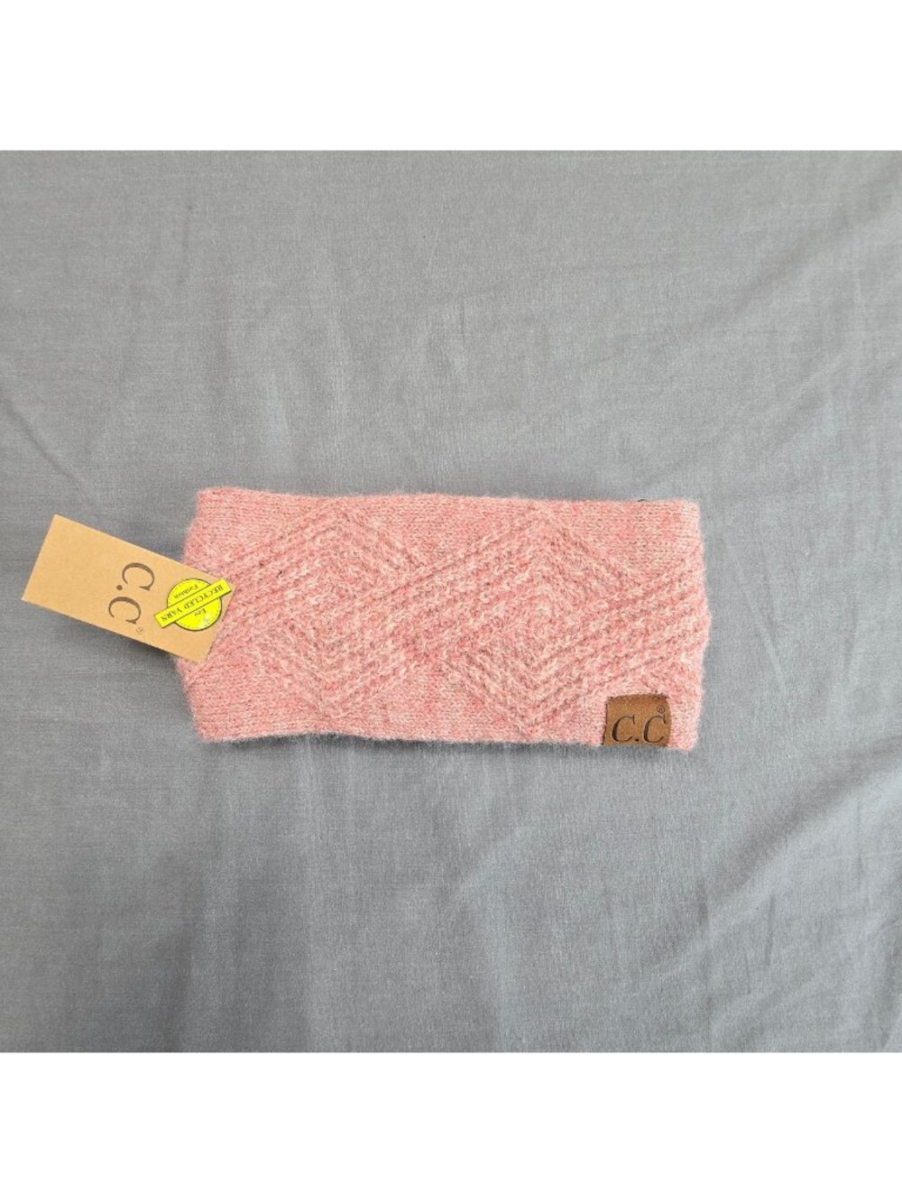 NEW CC Womens Headband Pink Recycled Polyester Chevron Pattern Winter